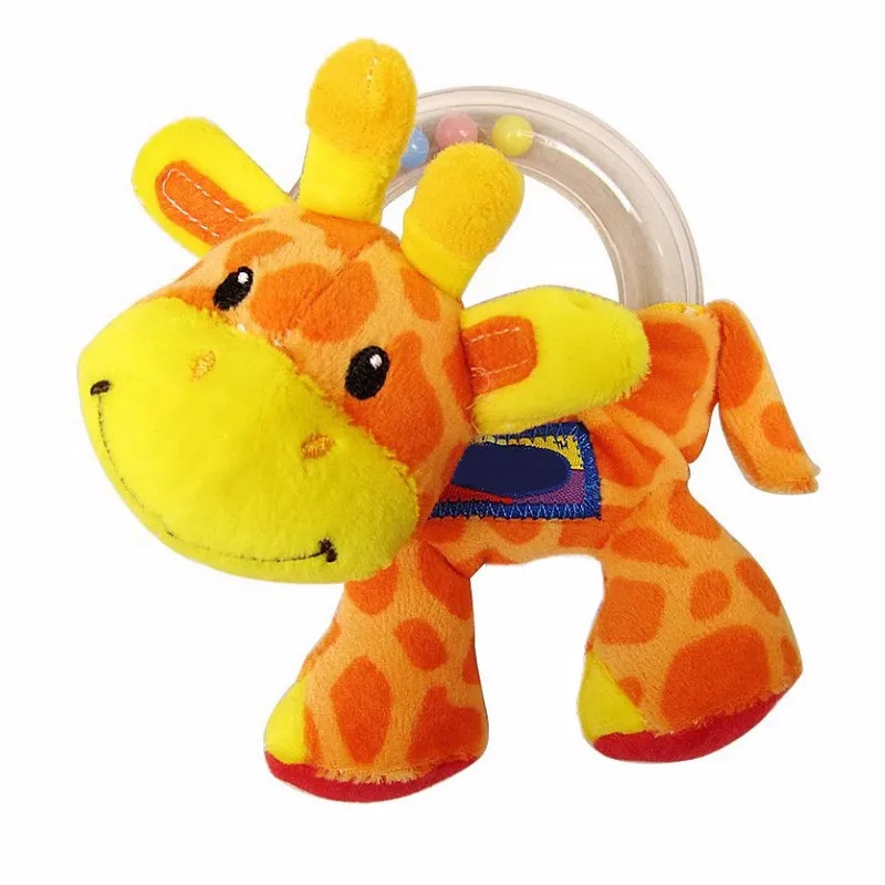 Раннего образования 1 шт. детские игрушки милые плюшевые жираф и зебра погремушка для проведения животных игрушки кольцо шары Качество