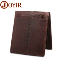 Дизайнерский винтажный кожаный мужской кошелек Crazy Horse, натуральная кожа, короткий зажим для денег, повседневный маленький тонкий кошелек для мужчин, сумка