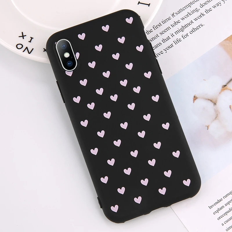 Lovebay Love Heart чехлы для телефонов, чехлы для Iphone 11 Pro 6 6S 7 8 Plus XS Max XR X, Мягкий ТПУ силиконовый ультратонкий простой чехол - Цвет: 8613 Black