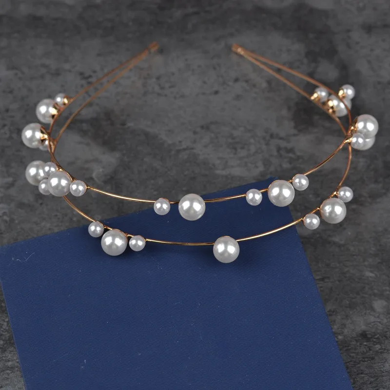 

Summer Simple Bridal Pearl Headband Bridesmaid Headdress Wedding Hair Accessories Fashion Daily Hairband for Women Head Jewelry