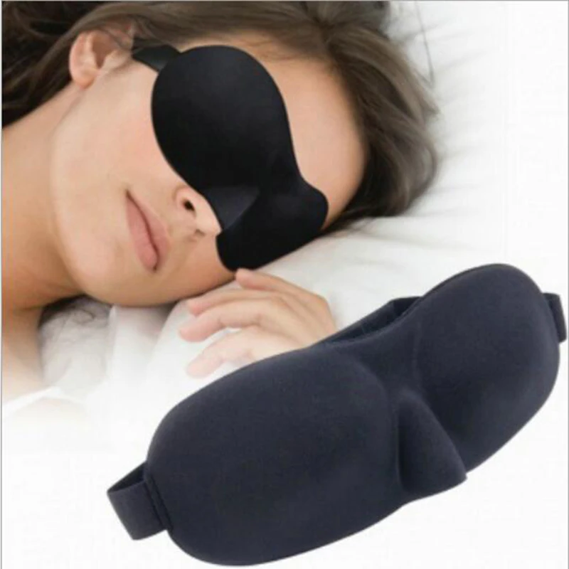 

1pc Cute Black Sponge Portable mask 3D Soft Travel Sleep Rest Aid Eye Mask Cover Eye Patch Sleeping Mask