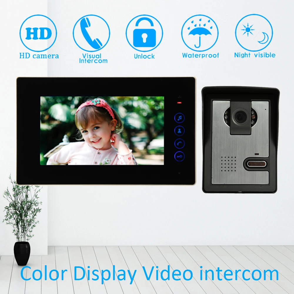 Black color like Glass Surface 7'' House Use Video Intercom System Door phone Digital intelligent Doorbell waterproof Unlock
Black color like Glass Surface 7'' House Use Video Intercom System Door phone Digital intelligent Doorbell waterproof Unlock