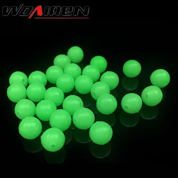 

100pcs or 200pcs hard glowing fishing beads floats Round stopper Luminous beads fishing accessories bulk float for night fishing