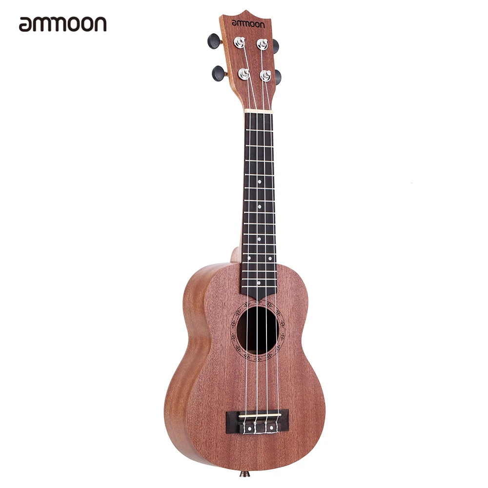 Ammoon 2" укулеле с сумкой для переноски акустический укулеле Сапеле 15 Лада 4 струны Ukelele струнный музыкальный инструмент