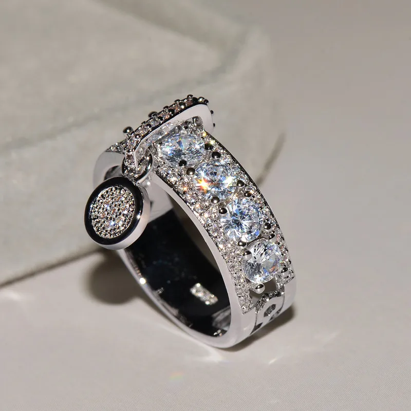 Горячая Белый Циркон Обручальное кольцо Винтаж однотонный цвет розовое золото свадебные кольца для женщин модные ювелирные изделия