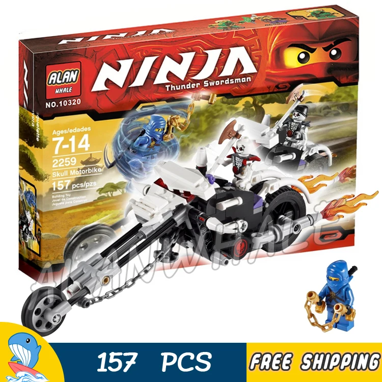 

156pcs Ninja Skull Motorbike Nunchucks of Lightning Jay 9728 Figure Building Blocks Children Toys Compatible With LegoING