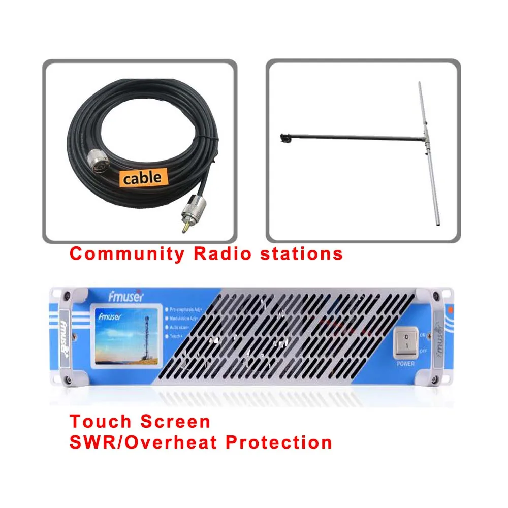 

0-150w FM transmitter Radio Broadcast FM Radio Station Cover Far With DP100 Dipole FM antenna 20m cable kit