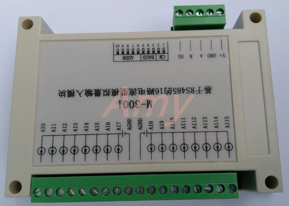 M-3001 Modbus based 16 way current analog input module (4~20mA) plug and pull terminal