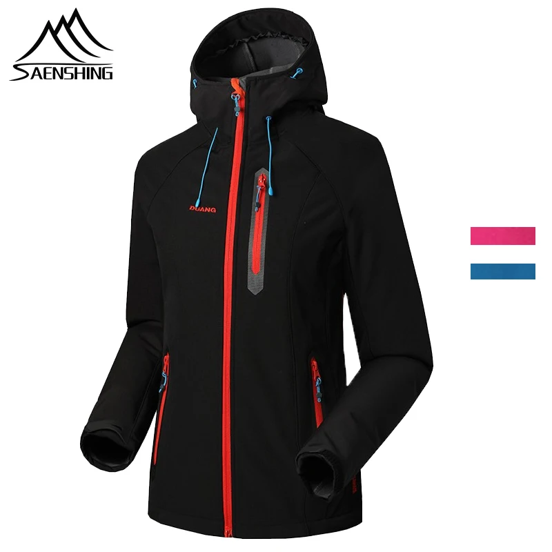 

SAENSHING Softshell Jacket Women Outdoor Jacket Waterproof Windproof Mtb Cycling Jacket Warm Fleece Clothing Rain Jackets