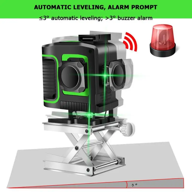 12 линий зеленый светильник лазерный уровень с кронштейном лазерный луч линии самонивелирующийся