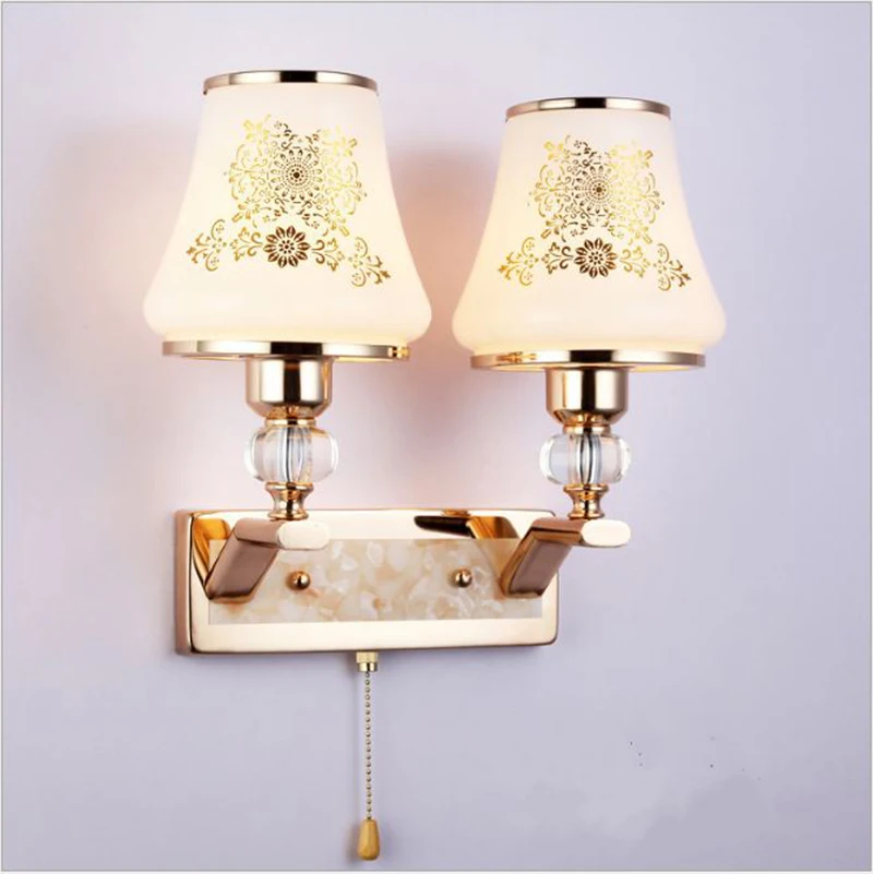 Светодиодный настенный светильник с одной двойной головкой, Золотой Кристалл, креативный светильник для лестниц, спальни, прикроватный светильник, бра, кронштейн, светильник