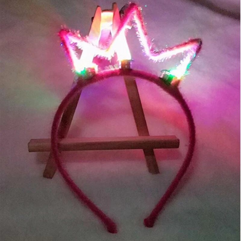 Christmas Toys Crown Led Headband Hair Light FlashingLight Up Toys Hair Accessories Royal Princess Hairband Led Party Supplies  (4)