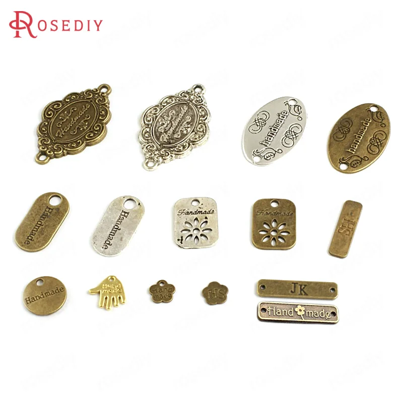 

(17406)Wholesale Zinc Alloy Round Oval flowers Hshape Handmade Charms Pendants Accessories More styles can picked