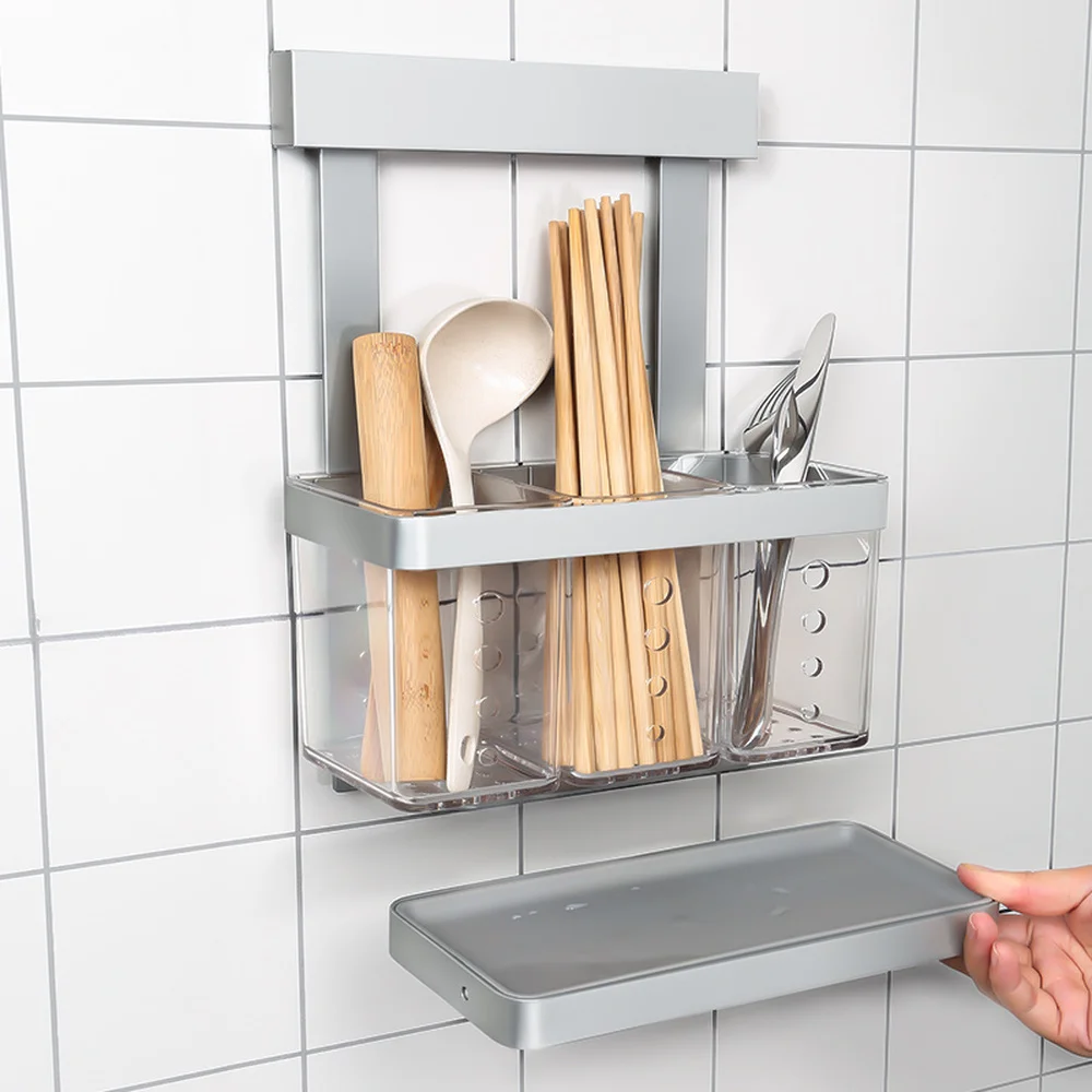  Multi-function stainless steel kitchen wall-mounted chopsticks storage rack spoon chopsticks cage d - 32907060732