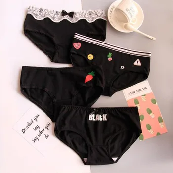 

4pcs/ Lot Women Cotton Panties Lady Sexy Briefs Underwear Women Intimates for Female