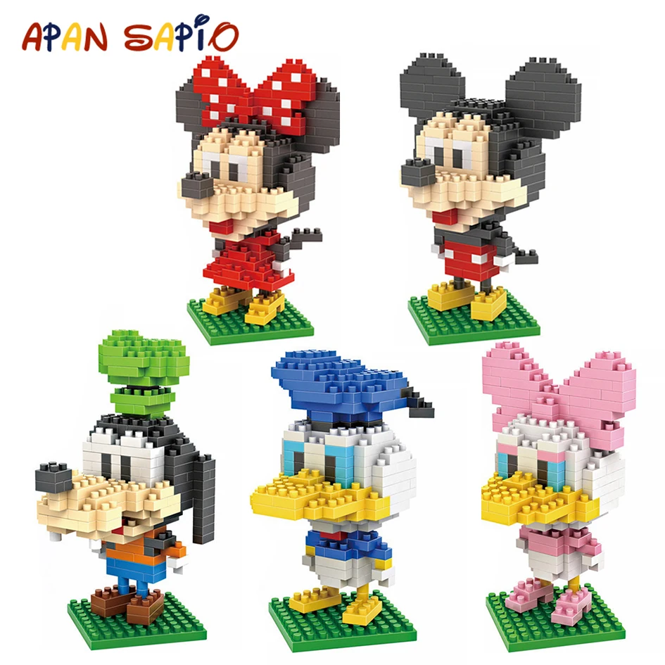 

Building Blocks Model Toys Mini Size Cartoon Character Mouse Duck Dog Educational Creative Bricks Fun Toys for Children