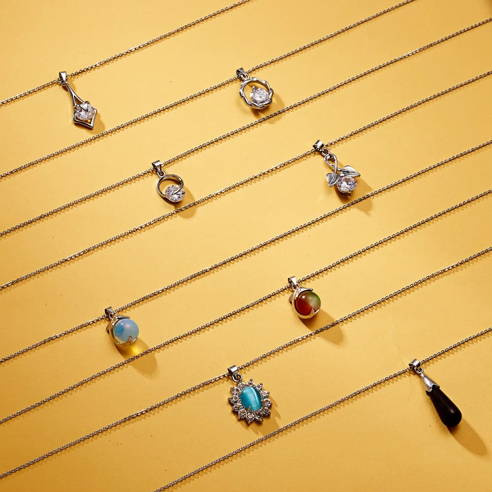 Rinhoo 7.5*10cm Make a Wish Paper dolphin Natural Stone Water Drop Geometric Shape Pendant Necklace For Women Accessories Gift - Image 4