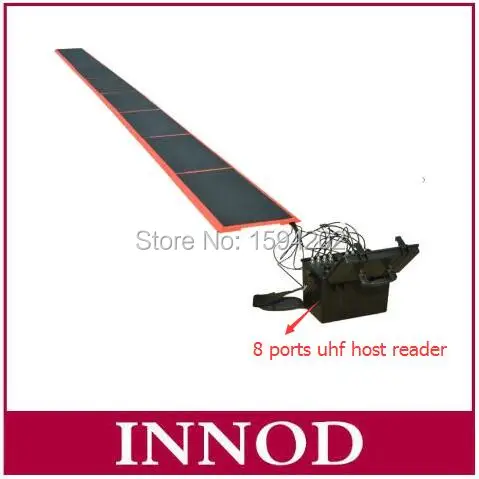 

new arrival quality passive 8 channel uhf rfid race timing system with 8pcs uhf rfid floor mat Antenna/ triathlon epc gen2 tag