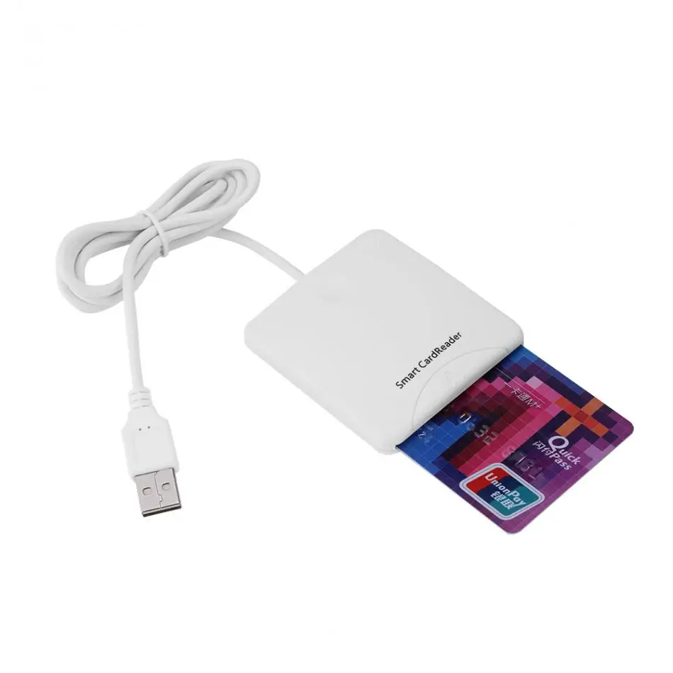 Smart Card Reader Portable USB 2.0 Full Speed Smart Chip Reader IC Cards Reader Credit Card ...