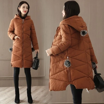 Большие размеры 4XL, зимняя куртка, пальто, женская одежда, новая модная утепленная пуховая хлопковая куртка с капюшоном, верхняя одежда, женские парки AA299 - Цвет: caramel colour