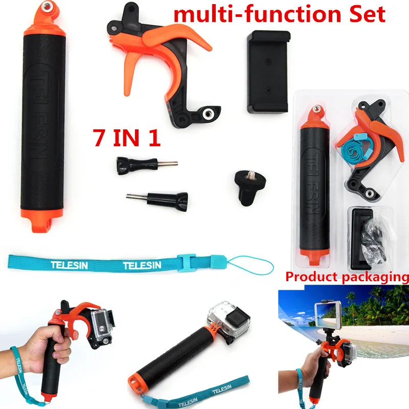 

TELESIN Accessories Shutter Stabilizer Section Pistol Trigger+Non-slip Handheld Bobber Floating Mount For Gopro Hero 6 5 4 3+ 3
