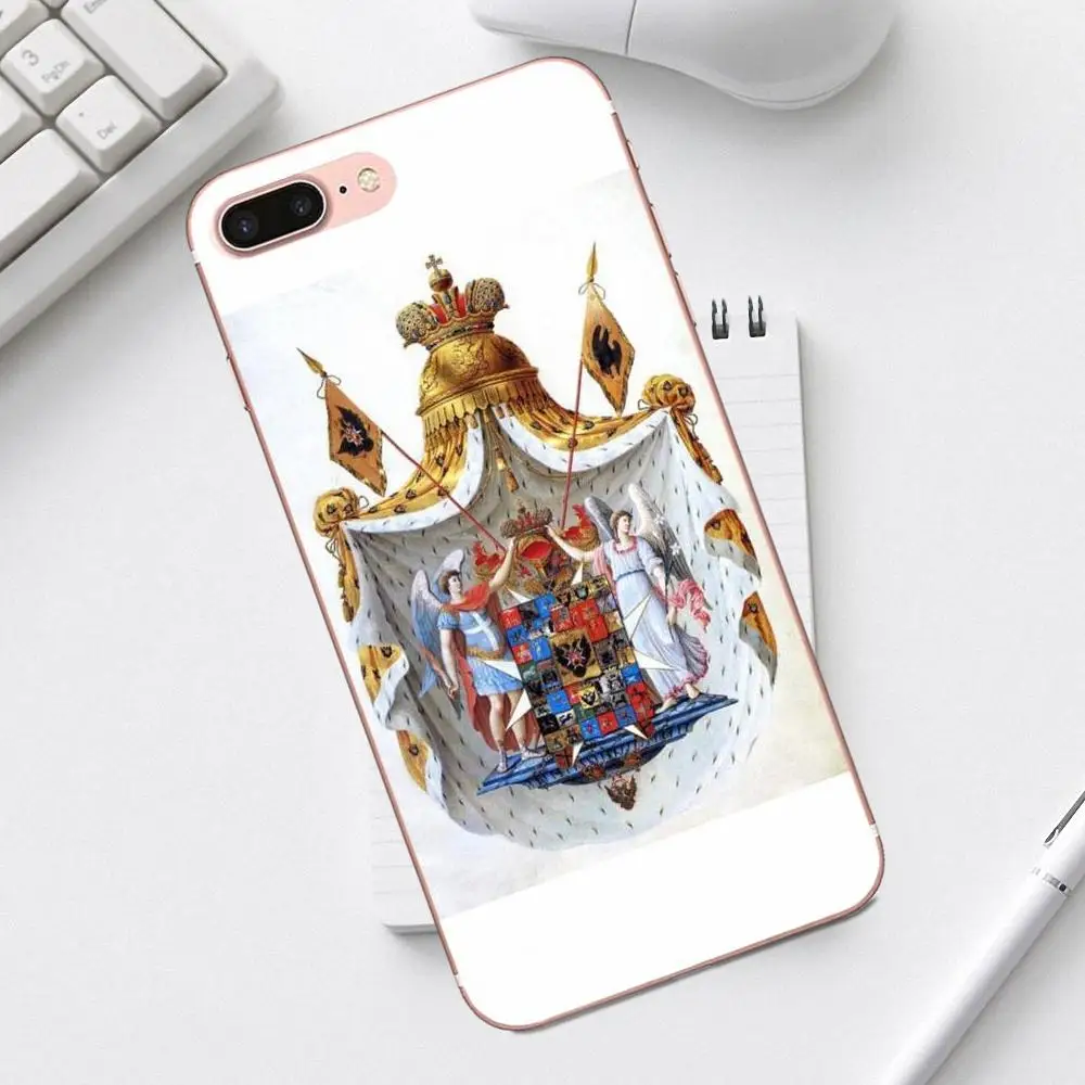Флаг Российской империи для iPhone 4 4S 5 5C SE 6 6S 7 8 Plus X XS Max XR Galaxy A3 A5 J1 J3 J5 J7 2017 роскошный