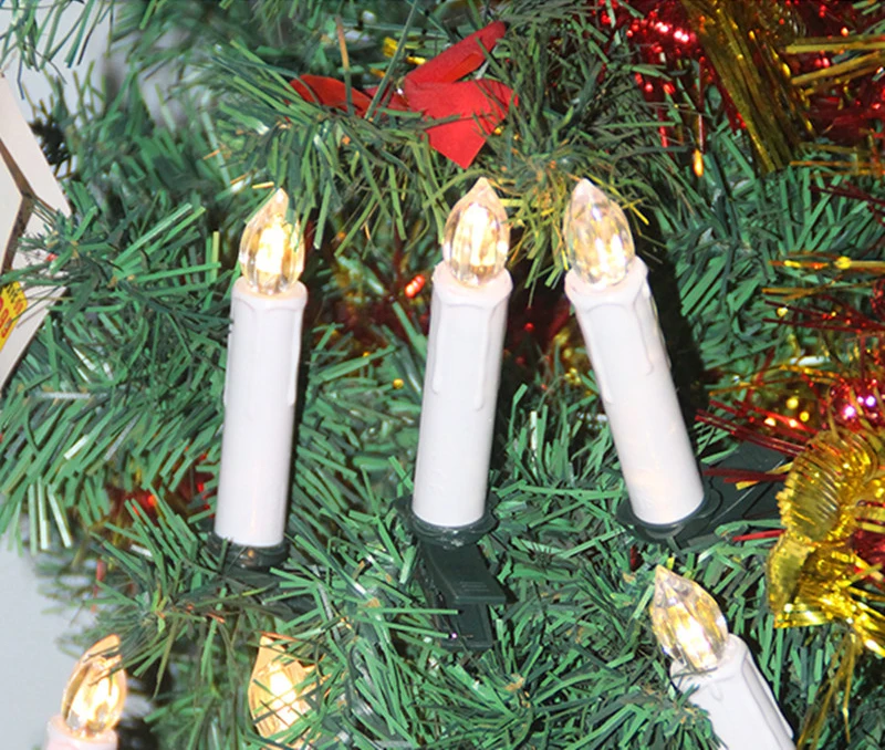 New-1Set-10pcs-Party-Home-Decor-Wireless-Remote-Control-Led-Candle-Light-Flameless-Lamps-Tree-Mounts