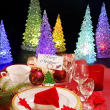 

LED Battery Operated Colour Changing Night Light Desk Table Top Christmas Tree New Year Decoration Gift Festive Party Supply