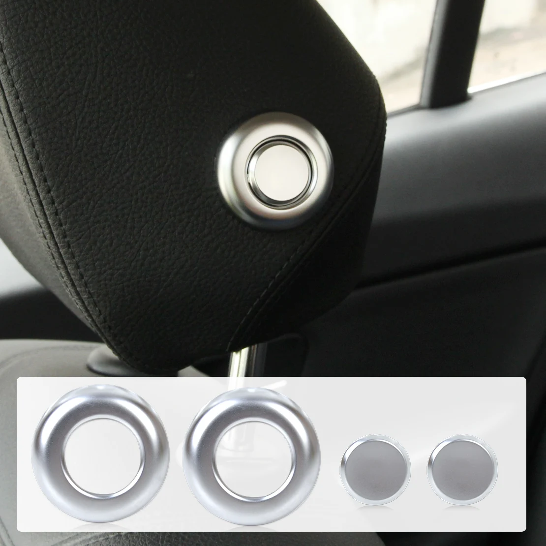 DWCX car styling ABS Plastic Chrome Front Seat Headrest Post Trim for