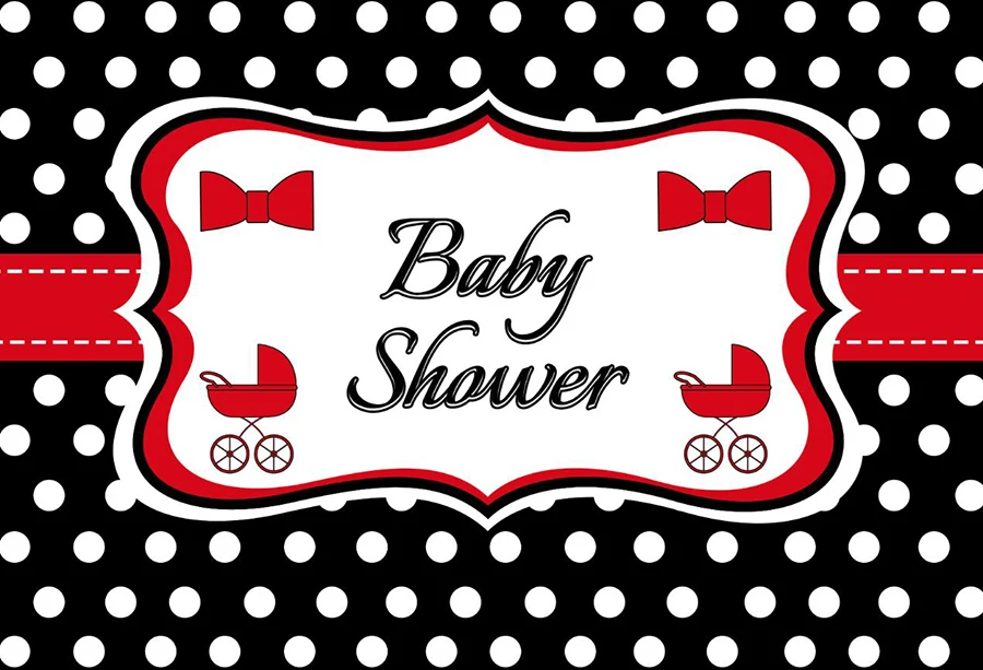 

Laeacco Baby Shower Party Black White Dots Poster Banner Pattern Backgrounds Photography Backdrops Photocall Photo Studio