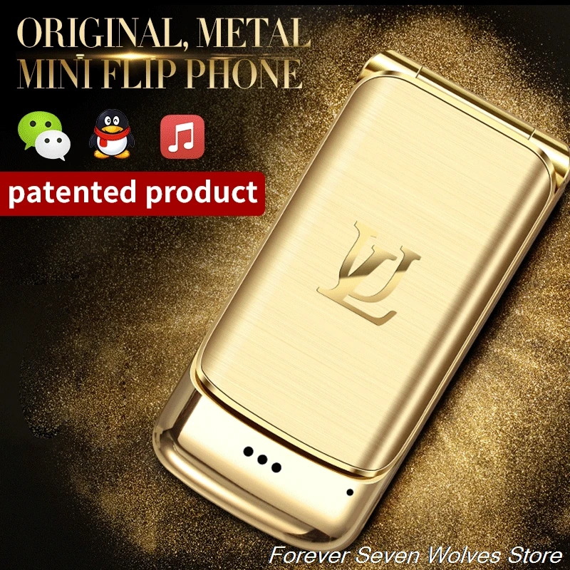 Оригинальный Ulcool V9 1 54 ''металлический корпус флип телефон маленький экран