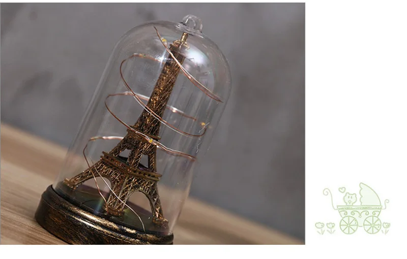 Strongwell креативная башня Парижа свет украшение со светодиодными огнями в стеклянном куполе подходит для свадебной вечеринки подарок на день Святого Валентина