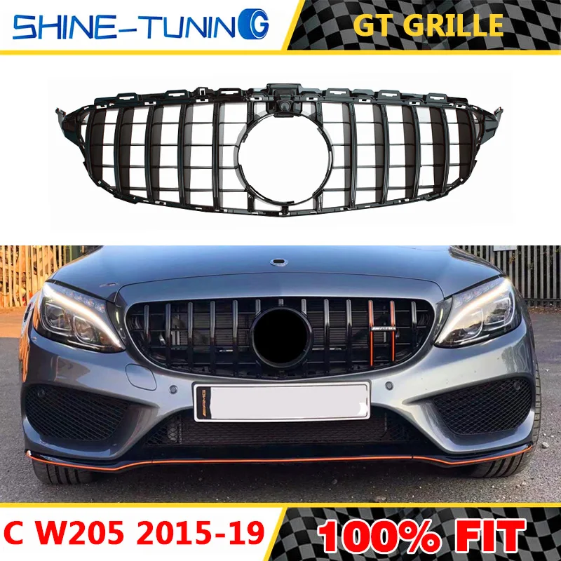 Подходит для нового класса C W205 GTR/Алмазная решетка C180 C200 C250 C300 без эмблемы 2015 2018