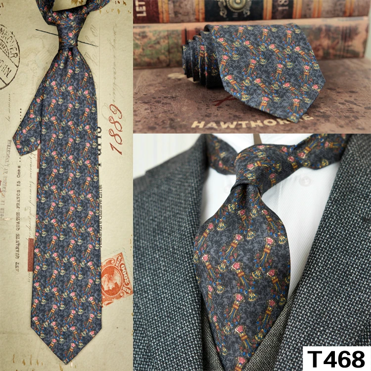 Галстуки с принтом винтажный узор абстрактный характер многоцветный 10 см мужской галстук шелк печать ручная работа уникальный