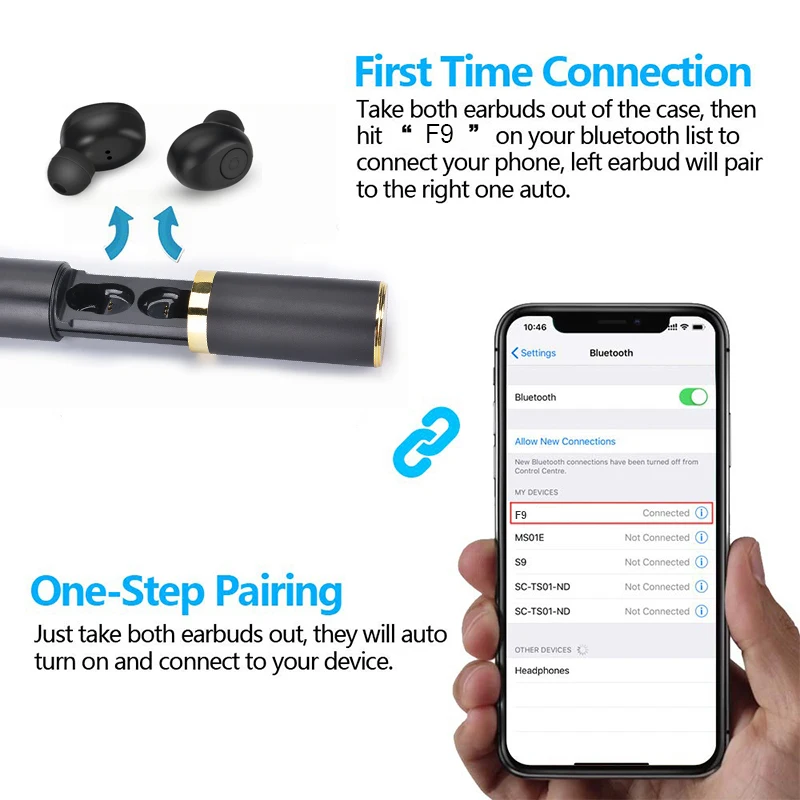 TWS беспроводные наушники Bluetooth 5 0 Handsfree Bass стерео спортивные гарнитура для
