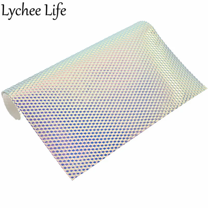 Lychee Life Cube голографическая Синтетическая кожаная ткань A4 29x21 см PU Ткань DIY современная ткань для пошива домашней одежды аксессуары для одежды