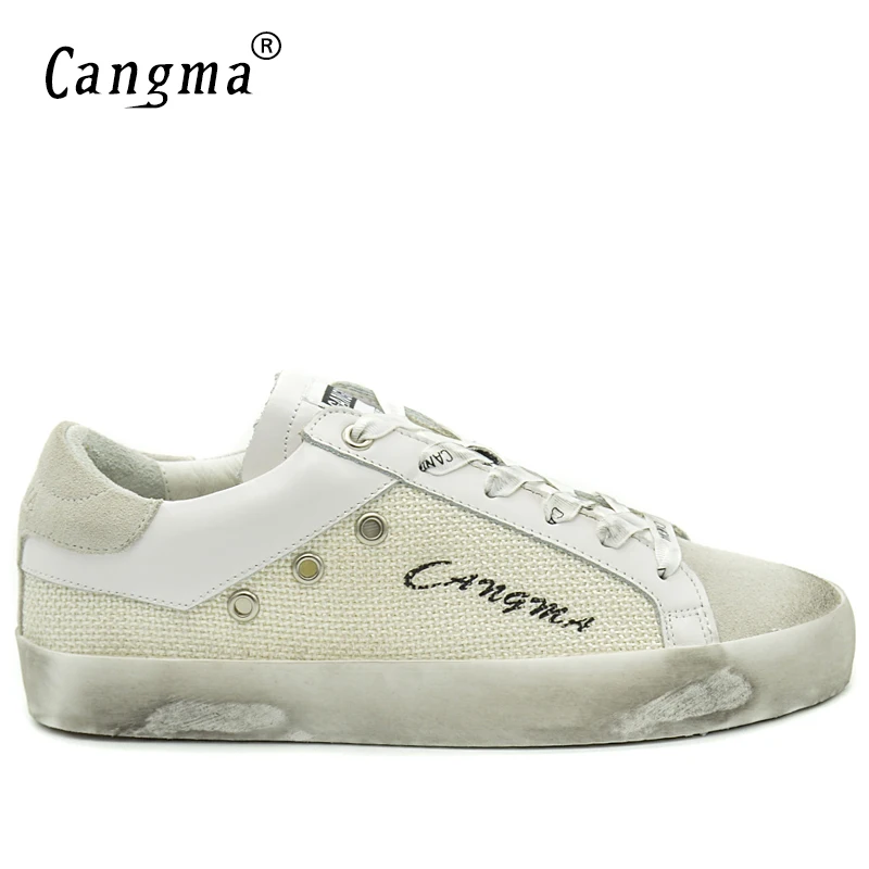 CANGMA/оригинальные мужские кроссовки; повседневная обувь; Белая обувь из коровьей замши; обувь ручной работы; обувь для отдыха; Merk Schoenen 34-48