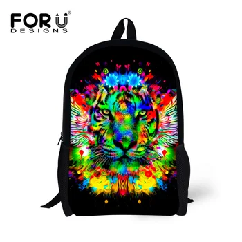 

FORUDESIGNS Fashion 16inch Children School Bag Cool Kids Animal Printing Animal Schoolbag Teenager Boys Go Travel Bag