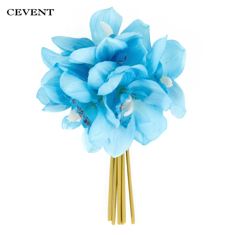 Cevent 6 шт. настоящий сенсорный букет Cymbidium для дома искусственные и сушеные цветы