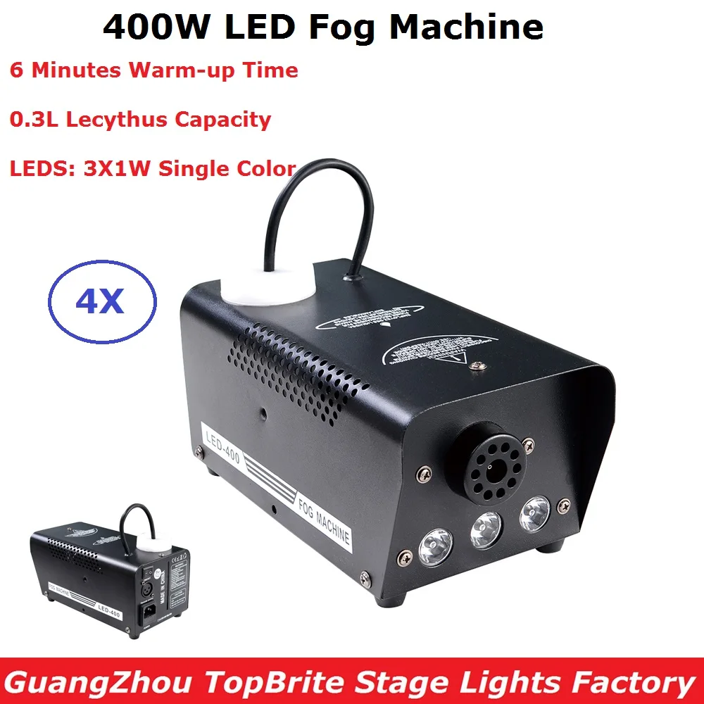 

4 Pack High Quality LED Fog Machine 400W RGB Single Color Smoke Machine DJ Disco Fog For Professional Stage Lighting Shows
