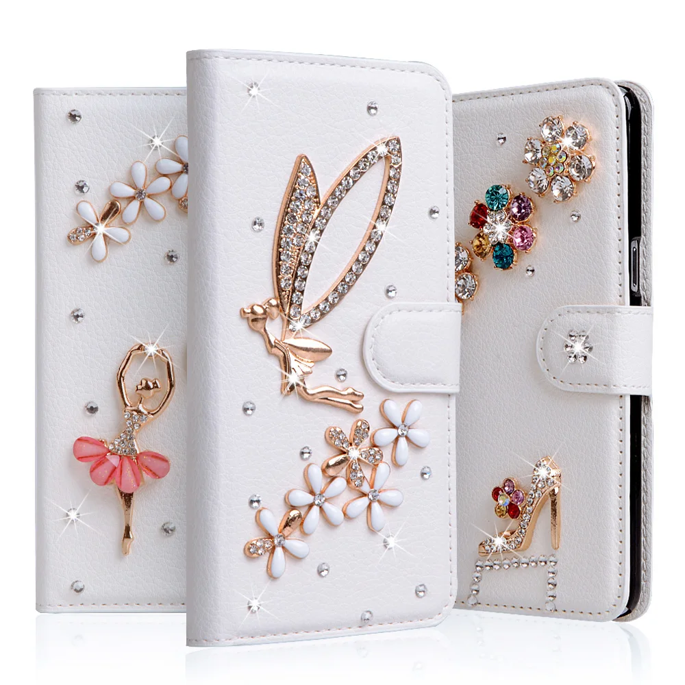 

Wallet Stand Flip PU Leather Diamond Case For Samsung Galaxy Grand Duos I9082 I9080 i9063 Neo i9060 Rhinestone Handmade Cover