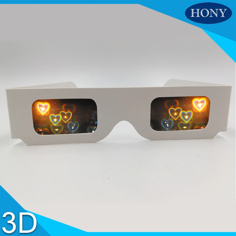 

5pcs Paper Fireworks Rainbow 3D Glasses,Heart/Star Smiles/Long Mutilgonal Star Diffraction Glasses for Festivals&Carnivals Party