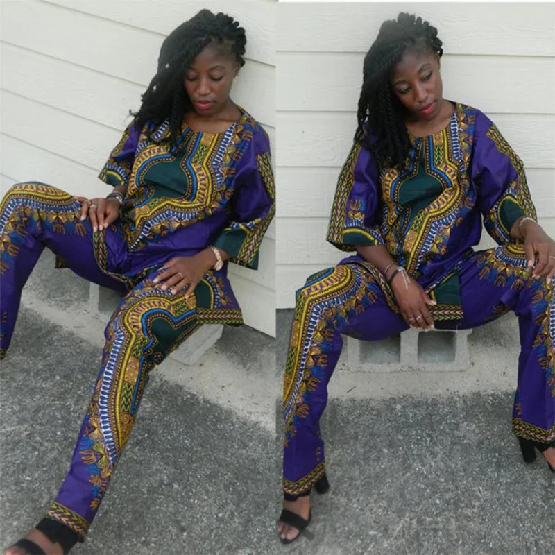 Snowshine4 #3022 Новый Лидер продаж Chic Для женщин Мода Африканский принт Повседневное прямой печати Топы Корректирующие + pantsn Бесплатная доставка