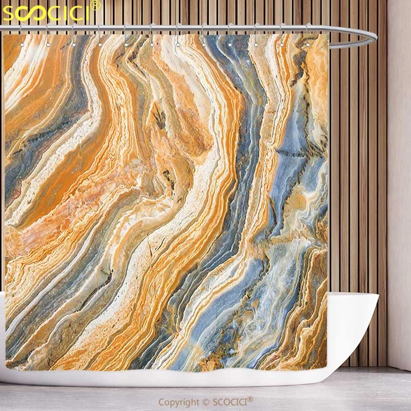 Cool Shower Curtain Marble Colorful Rock Quartz Surface Background Formation Abstract Picture Slate Blue Orange Apricot Bathroom Cool Shower Curtain Shower Curtaincurtains Shower Curtains Aliexpress