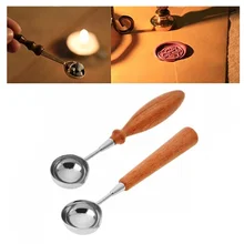 1 PC Anti-Quente Colher Lacre Punho de Madeira Do Vintage Selo da Cera De Selagem Lacre Colher De Fusão para Scrapbooking colher de Selos(China)