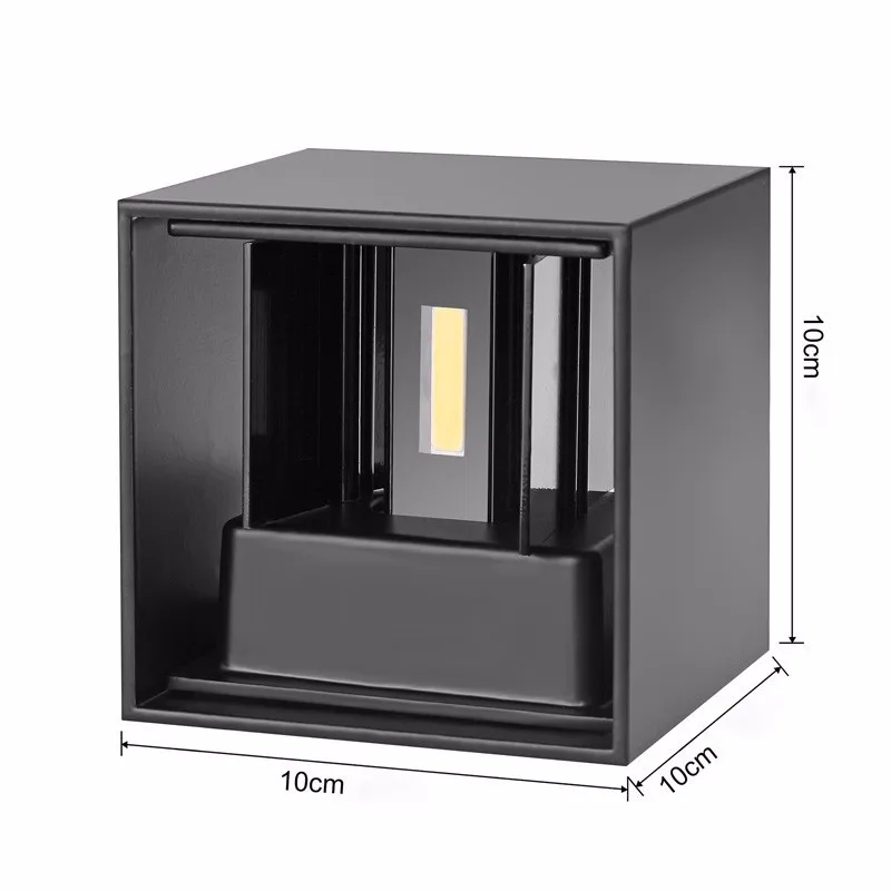 Современный короткий куб Регулируемый поверхностный монтаж светодиодный настенный светильник Открытый водонепроницаемый IP65 Алюминиевый настенный светильник вверх вниз садовые огни