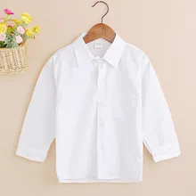 Новое поступление, одежда с длинными рукавами для малышей 2-14 лет, белые школьные рубашки на свадьбу для мальчиков, рубашка с отложным воротником для мальчиков, детские топы, JW0191