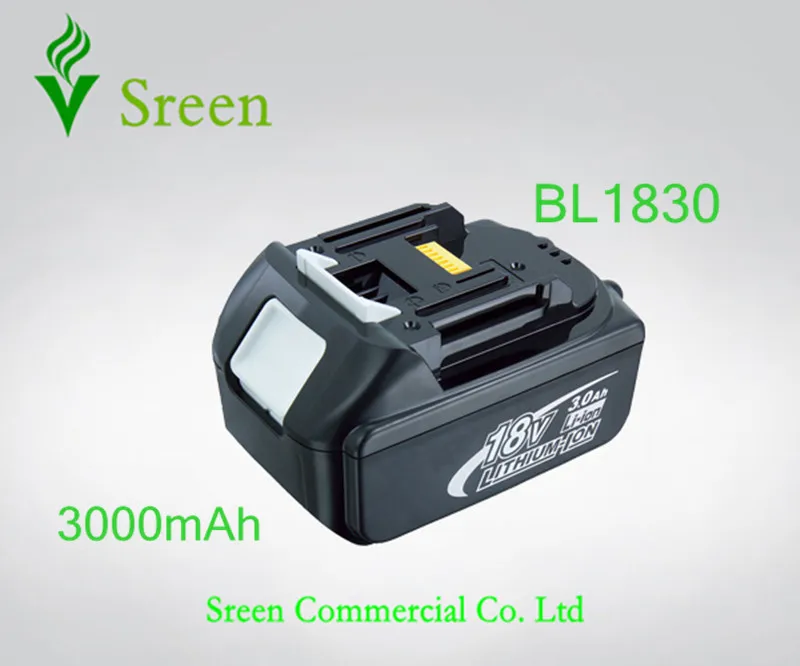 

Sreen 3000mAh 18V BL1830 Rechargeable Lithium Ion Power Tool Battery Replacement for Makita BL1815 194205-3 194230-4 LXT400