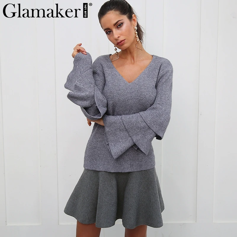 Женская трикотажная юбка трапеция Glamaker элегантная плиссированная мини с высокой