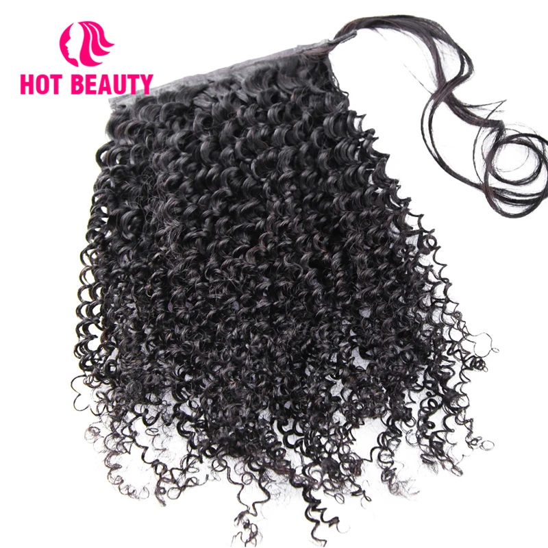 Heißer Schönheit Haar Clip In Haar Extensions Tiefes Lockiges Menschliches Remy Haar Pferdeschwanz Brasilianische 100g Pferdeschwanz 10 "- 28 "kann Gefärbt Werden